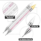 Vikerer Rhinestone Picker, 2 Pack Diamond Art Painting Dotting Pen, Dual-end Rhinestones Applicator Pickup Tool for Nail Gems Flatback Swarovski Crystal DIY with 4 Extra Tips