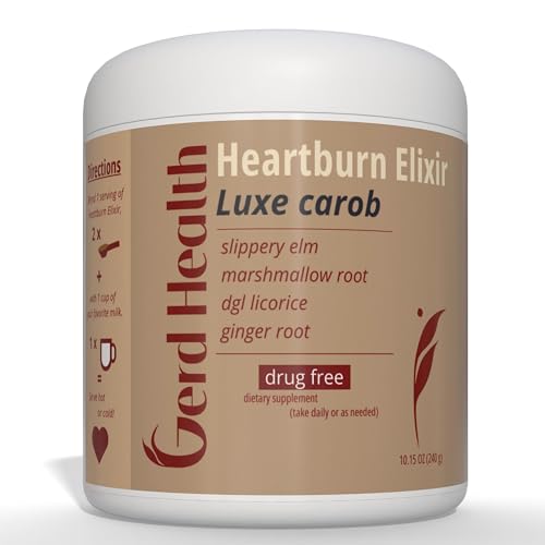 GERD Health Heartburn Elixir: Herbal Powder Drink Made with Marshmallow Root, Slippery Elm Bark & DGL Licorice