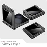 Miimall for Samsung Galaxy Z Flip 5 Case with Privacy Screen Protector, Full Body Cover Hard PC Shockproof Magnetic Hinge Protection Protective Case for Galaxy Z Flip 5 5G Black