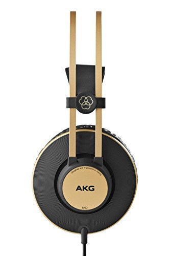 AKG Pro Audio K92 Over-Ear, Closed-Back, Studio Headphones, Matte Black and Gold (Renewed)
