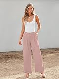 LILLUSORY Wide Leg Dress Work Pants Womens Palazzo Flowy 2025 Summer Spring High Waisted Professional Business Office Interview Outfits Bottom Wear Trousers Dressy Slacks Dusty Pink