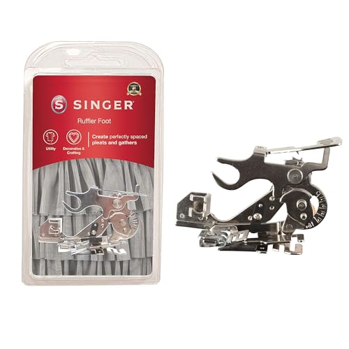 Singer 2500270 Sewing Machine Ruffler Attachment Presser Foot for Low-Shank Sewing Machines, Silver