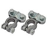 Ampper Heavy Duty Lead Alloy Military Spec Battery Terminal Ends, Top Post Battery Terminals Clamp Set for Marine Car Boat RV Vehicles (1 Pair Same Terminal)