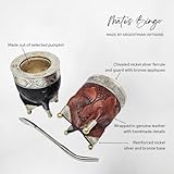 Mates Bingo - Imperial Premium - Mate Cup - Hand made - Mate Argentino - Includes Steel Bulb - Tradition and elegance - Bombilla, Mate, Mate cup, Mate gourd, Yerba mate cup, Yerba mate gourd (Black)