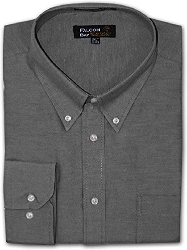 Big and Tall Luxury Cotton Rich Oxford Casual Dress Shirts to Size 8X (Black, Big 7X)