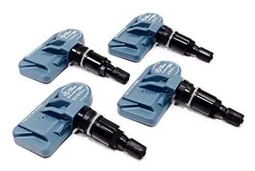 Set of 4 ITM 433mhz TPMS Tire Pressure Sensors for Porsche Replaces OE Part 9A790727502 w/Gloss Black or Matte Black Aluminum Valve Stems Replacement (Gloss Black)