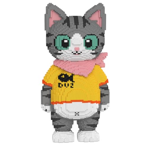VIIOVOIIV Cute Tuxedo Cat Animal Micro Building Blocks Set (16879Pieces), Big Cat Building Blocks Kit.Cat Lover Gifts for Adults and Kids,Boys & Girls Age 8+