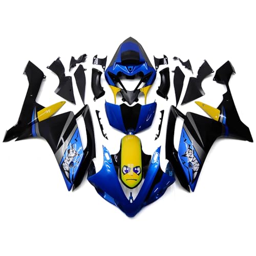 STLPRO Injection Mold Fairings Kit For Yamaha 2007 2008 YZF-R1 07 08 YZF-1000 R1 ABS Plastic Motorcycle Bodywork - Shark Attack Blue Yellow Black Grey