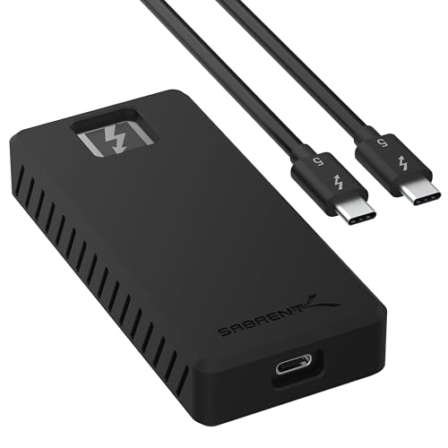 SABRENT Rocket XTRM 5 4TB Thunderbolt 5 Portable SSD, 80Gbps Connection, Up to 64Gbps Transfer, Compatible with TB4 TB3 USB4 USB 3.2 20Gbps 10Gbps 5Gbps, Rugged Aluminum and Silicone (SB-XTM5-4TB)
