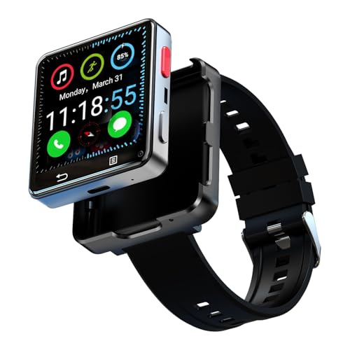 Catorlen Update Smart Watch Phone 4G LTE with GPS, 4GB+64GB Android 11 MTK6761 Quad Core 2.64'' HD Large Screen Smartwatch for Men Nano SIM WiFi 1200mAh 8MP Dual Camera Detachable Design