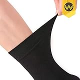 WANDER Men's Solid Dress Socks Cotton Black Men 8 Pairs Trouser Thin Classic Socks (Shoe Size:9-12, 8 Pairs Black)