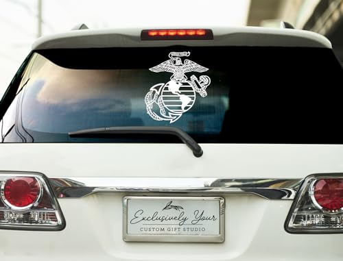 Large White USMC Eagle Globe and Anchor Vinyl Decal