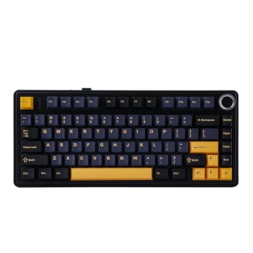 EPOMAKER x Aula F75 Gasket Mechanical Keyboard, 75% Wireless Hot Swappable Gaming Keyboard with Five-Layer Padding&Knob, Bluetooth/2.4GHz/USB-C, RGB (Black, LEOBOG Reaper Switch)