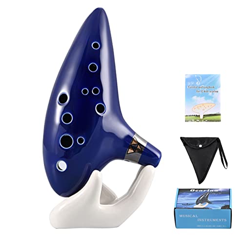 AIMEIS Ocarina 12 Hole Alto C Ceramic Ocarinas with Songbook Bag Display Stand,Musical Instrument for Beginner (Songs From the Legend of Zelda)