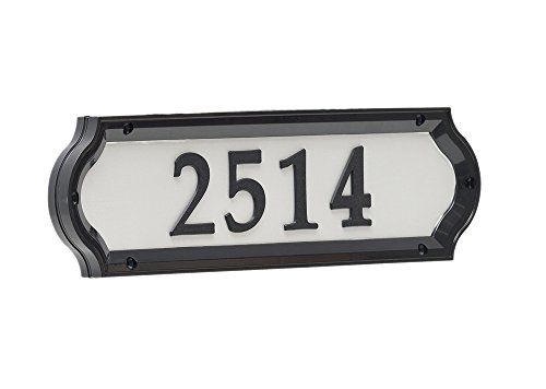 Whitehall Products Nite Bright Address Sign, 16" x 4.5", Black Numbers White Reflective Background