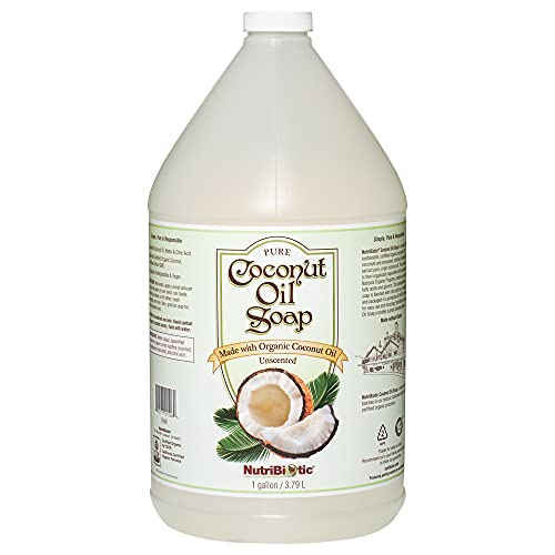 NutriBiotic – Pure Coconut Oil Soap, Unscented, 1 Gallon | Certified Organic, Unrefined, Biodegradable, Vegan & Made without GMOs, Gluten, Parabens Or Sulfates | Rich, Cleansing Lather