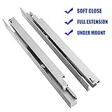 6 Pairs of 21 Inch Undermount Soft Close Drawer Slides Full Extension Concealed Drawer Rails with Mounting Screws,3D Locking Device and Brackets