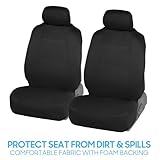 BDK PolyPro Car Seat Covers Full Set in Solid Black, Front and Rear Split Bench Seat Covers for Cars, Easy to Install Car Seat Cover Set, Car Accessories for Auto Trucks Van SUV - Solid Black