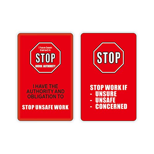 Gialer 100packs Stop Working Authority Card - Red, Remind Employees to Stop Unsafe, Unsure and Concerned Work