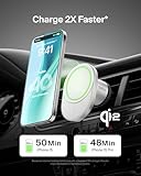 Belkin Wireless Car Charger 15W - MagSafe-Compatible Magnetic Charger - Qi2-Certified Wireless Charger, Magnetic Car Vent Phone Mount for iPhone 16, 15, 14, 13, 12, & Samsung Galaxy S25 Series - Gray