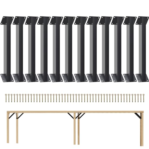 Kinchoix 12 Pcs 45° Angle Support Brackets 45-Degree Angle Corner Braces Inside Joint for Wood Post and Beam Desk Edge Pergola Gazebo DIY Kit