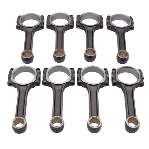 8 pcs/set SHLPDFM Connecting Rods I Beam 5.700" 2.100" .927" Bronze Bush 5140 Connecting Rods Compatible with Chevy SBC 350