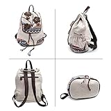 HUANGGUOSHU Backpack Purse For Women Casual Vintage Drawstring Anti-theft Back Pack Hippie Travel Boho Hand-Held Flap Hand-Embroidered Backpack, 13.7*13.7*7.08 inches