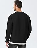 Dokotoo Men Men's Crew Neck Sweatshirts Soild Color Geometric Texture Long Sleeve Casual Pullover Shirts Black 3X-Large