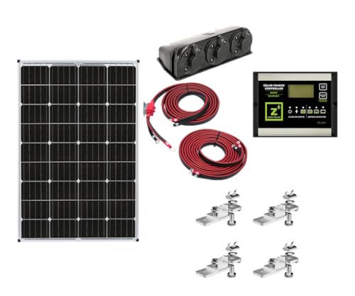 Zamp Solar Legacy Series 115-Watt Roof Mount Solar Panel Kit with Digital Charge Controller. Durable Off-Grid Solar Power for RV Battery Charging - KIT1003