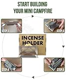 CampCharm: DIY Miniature Campfire Theme Incense Burner Stand, 3-in-1 Indoor Incense Holder, Compatible w/Stick, Cone & Palo Santo Incenses (Not Included), Camping Enthusiasts, Home&Office Decoration