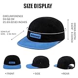 Croogo 5 Panel Hat Flat Brim Baseball Cap Vintage Snapback Caps Hip Hop Trucker Hat Street Style Fitted Dad Hats,Black-HNZD2