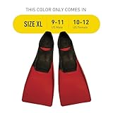 FINIS Long Floating Fins for Swimming and Snorkeling , Black/Red , XL (US Male 9-11 / US Female 10-12)