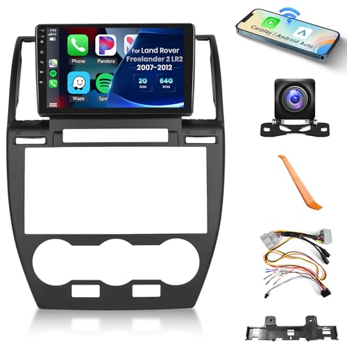 2+64G Car Stereo for Land Rover Freelander 2 LR2 2007-2012 Car Radio with Wireless Carplay/Android Auto,Android Car Stereo 9” Touch Screen GPS WiFi Bluetooth 28UI FM/RDS Mirror Link SWC Backup Camera