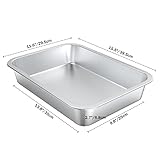 onlyfire Stainless Steel Baking Pan Roaster Ovens Cookie Sheet Barbeque Grilling Pan for Baking Breads, Grilling Chicken, Vegetables, Easy to Clean & Dishwasher Safe