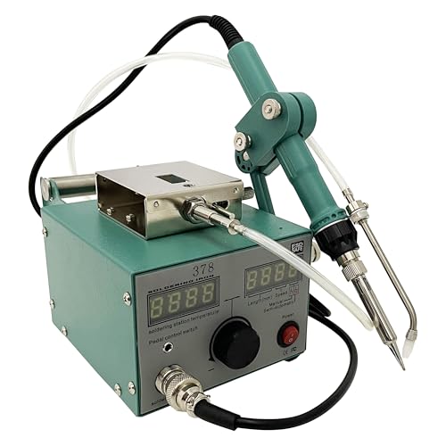 EQCOTWEA Semi-Automatic Welding Machine Soldering Station 80-500℃ Pedal-Operated Solder Feed Spot Welder Table Equipment 110V