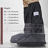 USHTH Black Waterproof Rain Boot Shoe Cover with reflector (1 Pair)X-Large