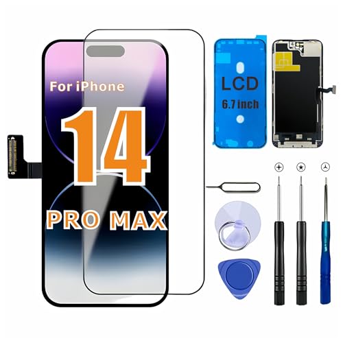 ZTR for iPhone 14 Pro Max Screen Replacement, 6.7'' COF LCD Display and Touch Digitizer Full Assembly with Repair Tool Kits, 120Hz Promotion, Screen Protector (for A2651, A2893, A2896, A2895, A2894)