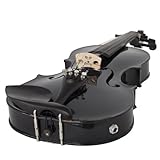 Cecilio 4/4 CVNAE-Black+SR Ebony Fitted Acoustic/Electric Violin in Metallic Black