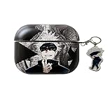 Anime Headphone Case Satoru Gojo TPU IMD Shock-Proof Earphone Case Cover with Keychain for Airpods Pro Black