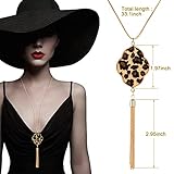 Hicarer 3 Pieces Leopard Earrings Bracelets Women Jewelry Bohemia Earrings Necklace Cheetah Set Multilayer Leather Cuff Boho for Large Wrists Cosplay Party Costume Accessories(Leopard Style)