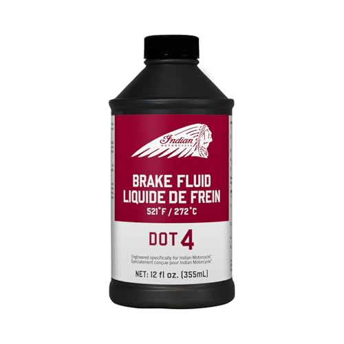 Indian Motorcycle Dot 4 Brake Fluid, for Specific Models, for Maximum Brake Lever Response and Sensitivity, 12 Oz., Part 2880016