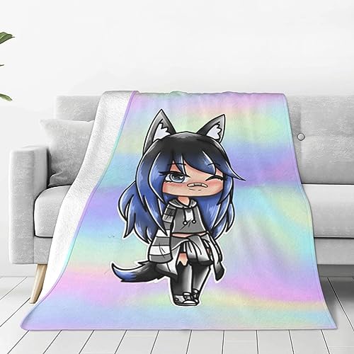 Gacha-Life Kids Adults Ultra-Soft Micro Fleece Blanket Throw All Season Fuzzy Lightweight Throw Blankets for Office Company Home Couch Bed Sofa 60"X50"