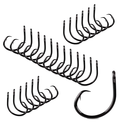 Mustad Demon Perfect Inline Circle Hook 39950NP, 3X Strong Fishing Hooks, Wide Gap Circle Hook Packs for Saltwater & Freshwater Fishing, Original Design Big Hooks, Black Nickel - Size 8/0-25 Packs