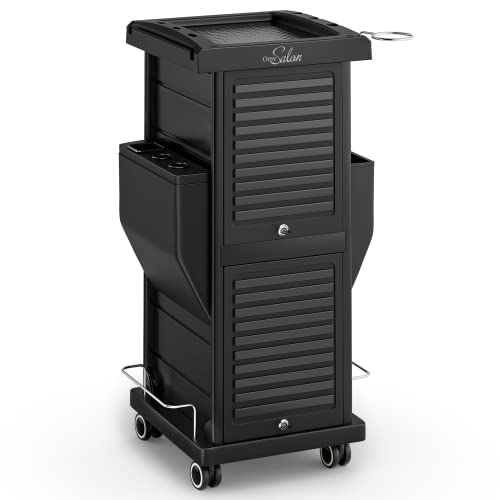 Hair Cart Organizer with Wheels 6 Drawers, Locking Salon Rolling Cart Utility Caddy for Hair Stylist Barber, Mobile Tattoo Hairdresser Storage Station Hairstylist Trolley Hot Tools Holder