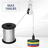 316 Stainless Steel Cable, 400FT 1/32IN Wire Rope with 100Pcs Aluminum Sleeves Stops, for String Lights Hanging, Clotheslines, Trellis Wire