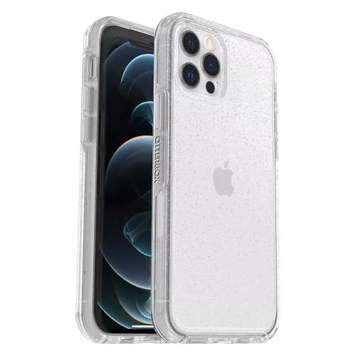 OtterBox iPhone 12 & iPhone 12 Pro Symmetry Series Case - Stardust (Silver Flake/Clear), Ultra-Sleek, Wireless Charging Compatible, Raised Edges Protect Camera & Screen