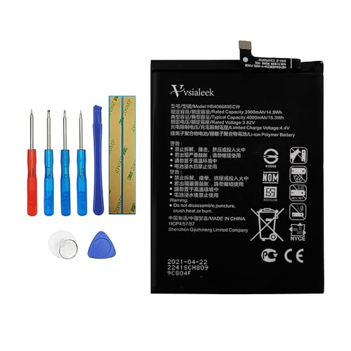 Vvsialeek HB406689ECW 3900mAh Replacement Battery Compatible with Huawei Y7 2019 DUB-L21 Nova Lite Y7 Prime Dub-LX1 Y9 2019 JKM-LX1, JKM-LX2, JKM-LX3 with Tools