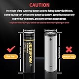 JESSPOW 18650 Rechargeable Battery Lithium 3.7V 3300mAh Flat Top, Batteries for Flashlight, Camera, Small Fan, Outdoor Garden Lights 4 Pack