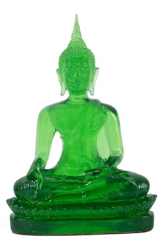 BUDDHO Jade Buddha Statue Buddha overcoming Temptations. 7 in Height Meditation Sitting Buddha Statue Thai Buddha Statue for Home Decor