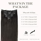 GOO GOO Clip in Hair Extensions Real Human Hair, Remy Human Hair Extensions Clip ins for Women, Natural Human Hair, 20inch 120g 7Pcs, 2 Dark Brown